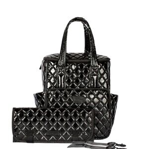 7am Enfant Black Quilted Backpack